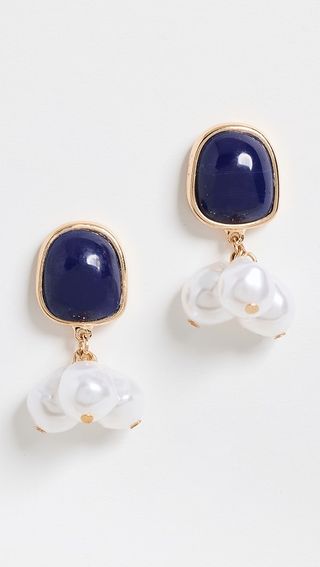 Shashi Lapis Pearl Earrings