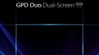 Part of the official GPD Duo announcement graphic (no machine render visible in this or the full graphic).