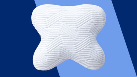 The Tempur Ombracio Smartcool Pillow on a blue background