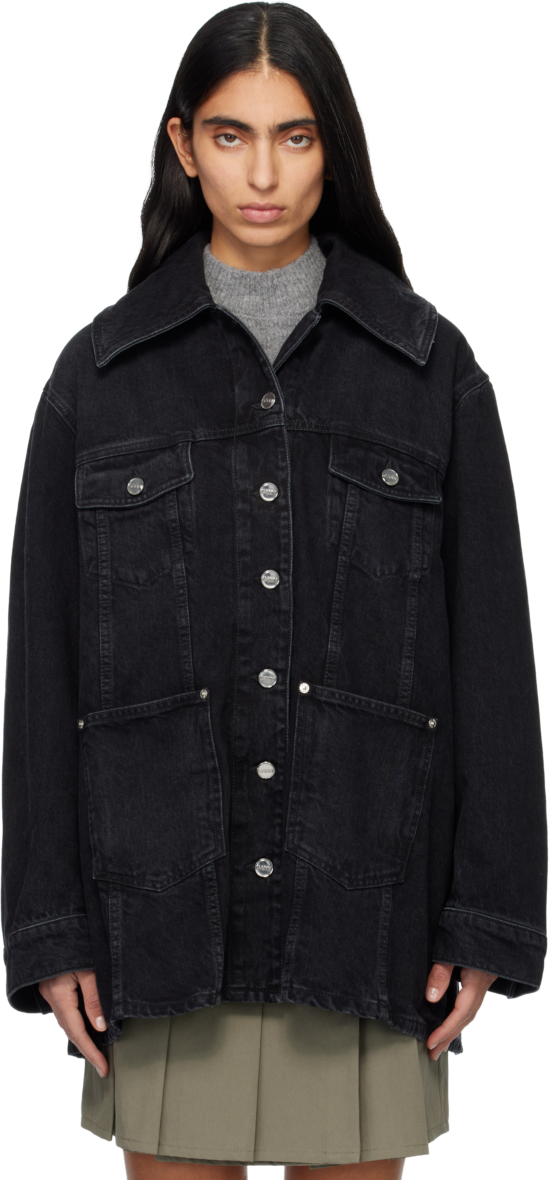 Black Washed Denim Jacket