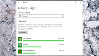 Utilisation des données sous Windows 10