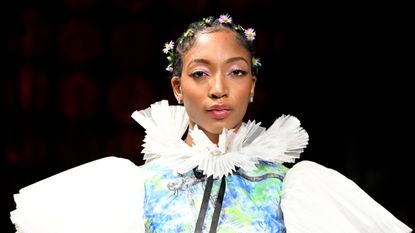 flower crown at new york fashion week