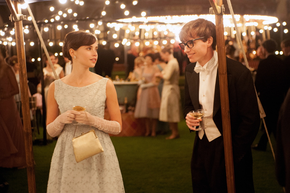 Eddie Redmayne and Felicity Jones in the Stephen Hawking biopic &quot;The Theory of Everything,&quot; which was nominated for five Academy Awards.