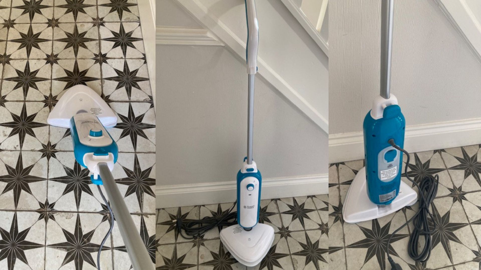 Testing the Russell Hobbs Steam and Clean Lightweight Steam Mop in Linda's home