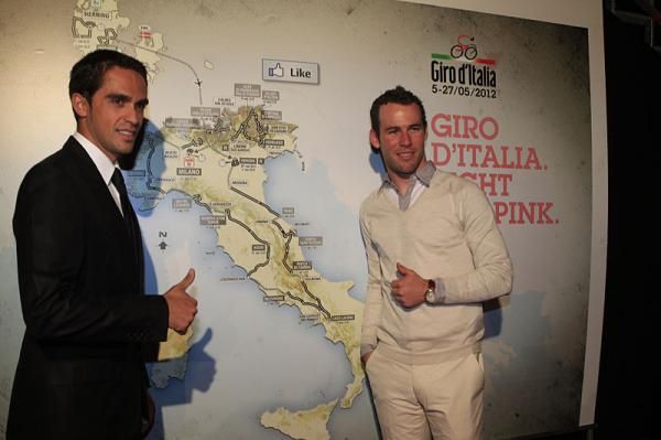 2011 Giro d'Italia winner Alberto Contador and world champion Mark Cavendish