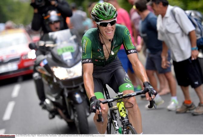 Pierre Rolland (Europcar) giving it his all