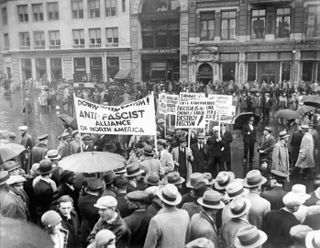 Anti-fascist demonstration on May Day in New York City, New York, May 1, 1929.