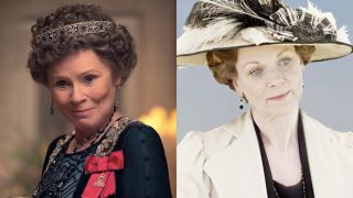 Imelda Staunton and Samantha Bond pictured side by side in Downton Abbey.