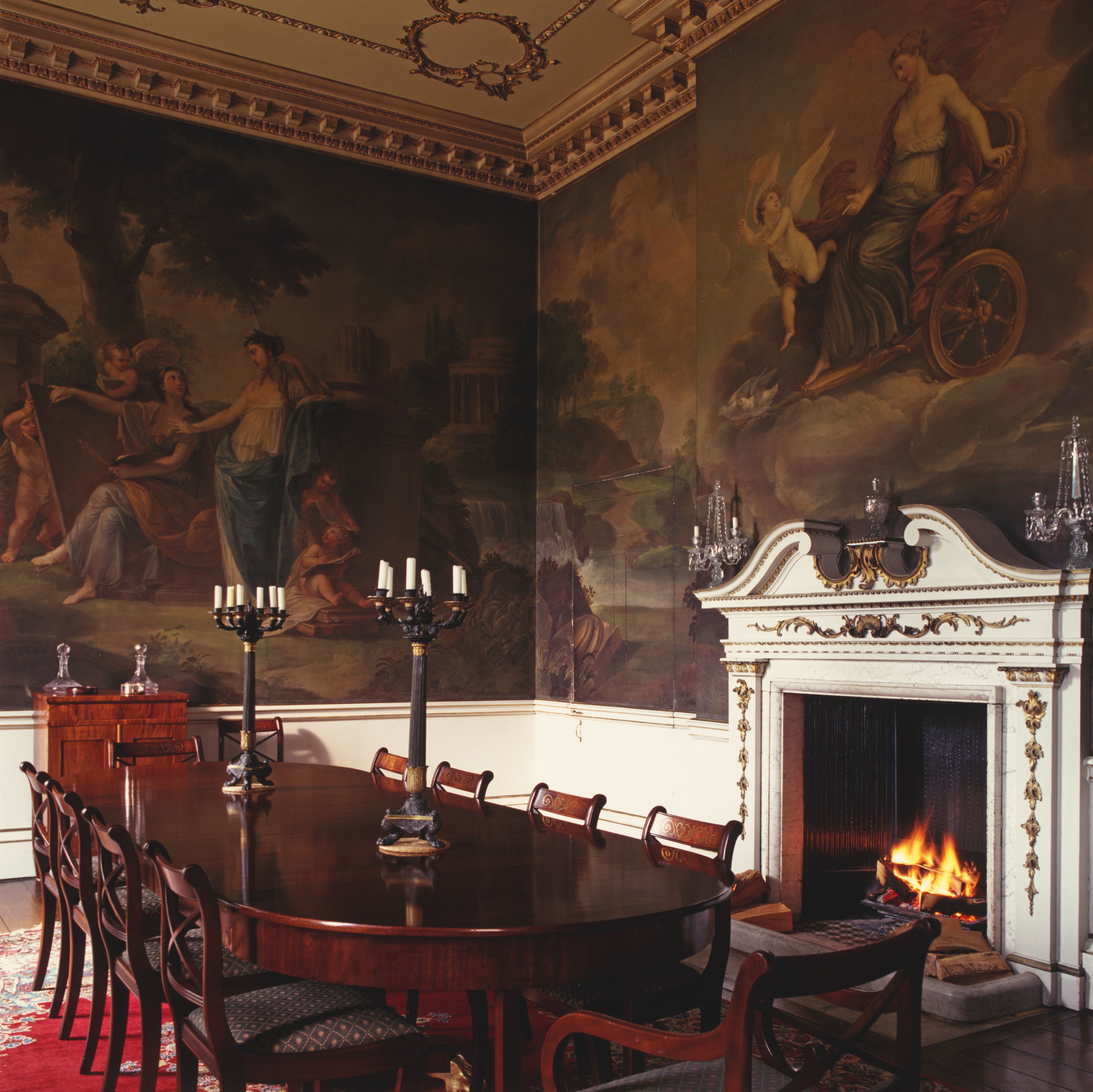 The Cipriani room at Trafalgar Park, a rare example of a mid-18th century painted room, something usually associated more with the Baroque era