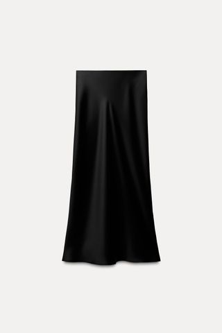 Satin Effect Midi Skirt