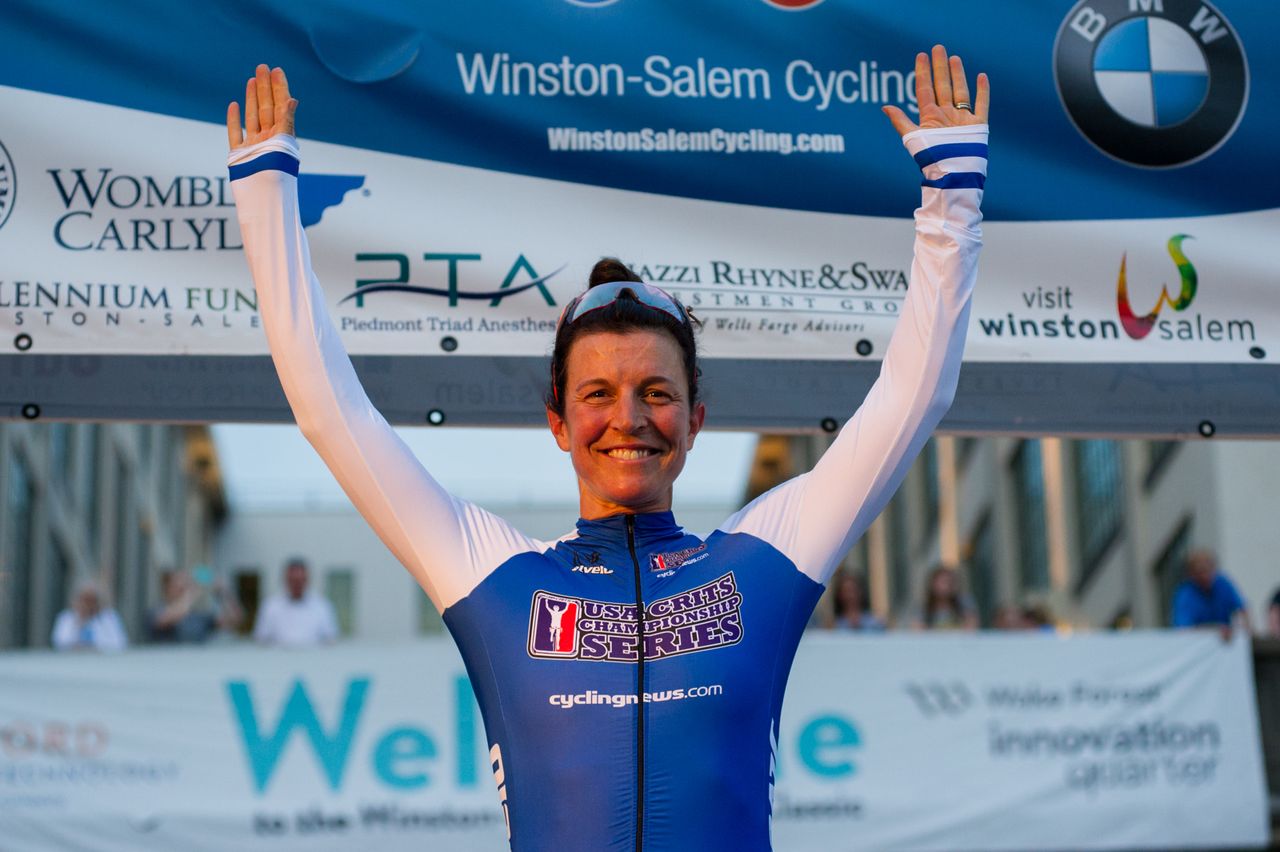 Tiffany Pezullo (LA Sweat) takes the USA Crits leaders jersey.