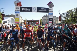 Paris Roubaix 2022 - 119th Edition - Compiegne - Roubaix 257.2 km - 17/04/2022 - Start - photo Luca Bettini/SprintCyclingAgencyÂ©2022
