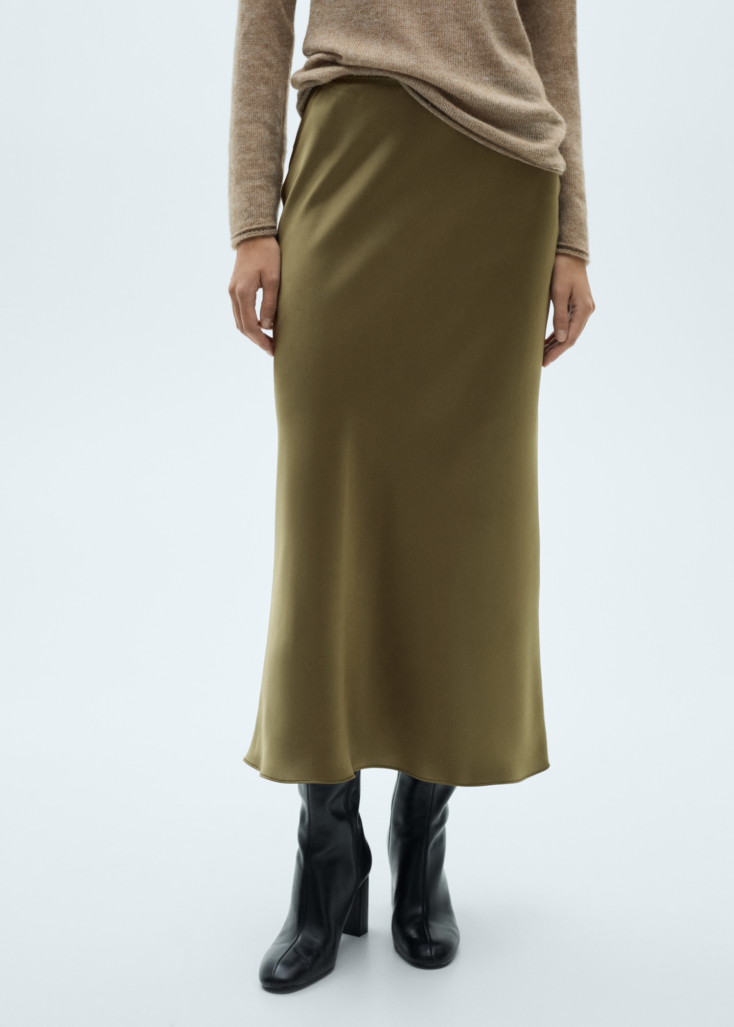 Satin Long Skirt - Women | Mango Usa