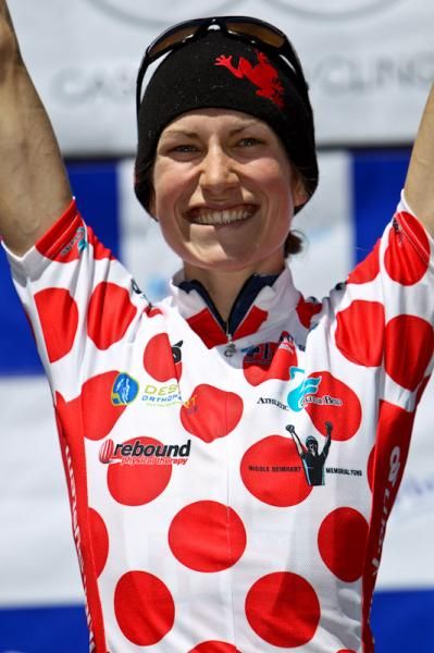 Marra Abbott (Peanut Butter &amp; Co) takes the women's best climber jersey after stage 1.