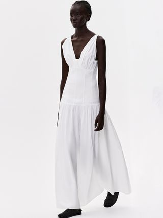Tio Corset Maxi Dress, White