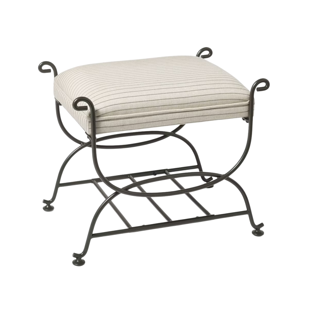 Metal Ottoman Performance Stripe Fabric - Threshold&amp;trade; Designed With Studio Mcgee