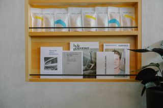 Reading materials and tea blends available at Hungry Beast, Mexico City