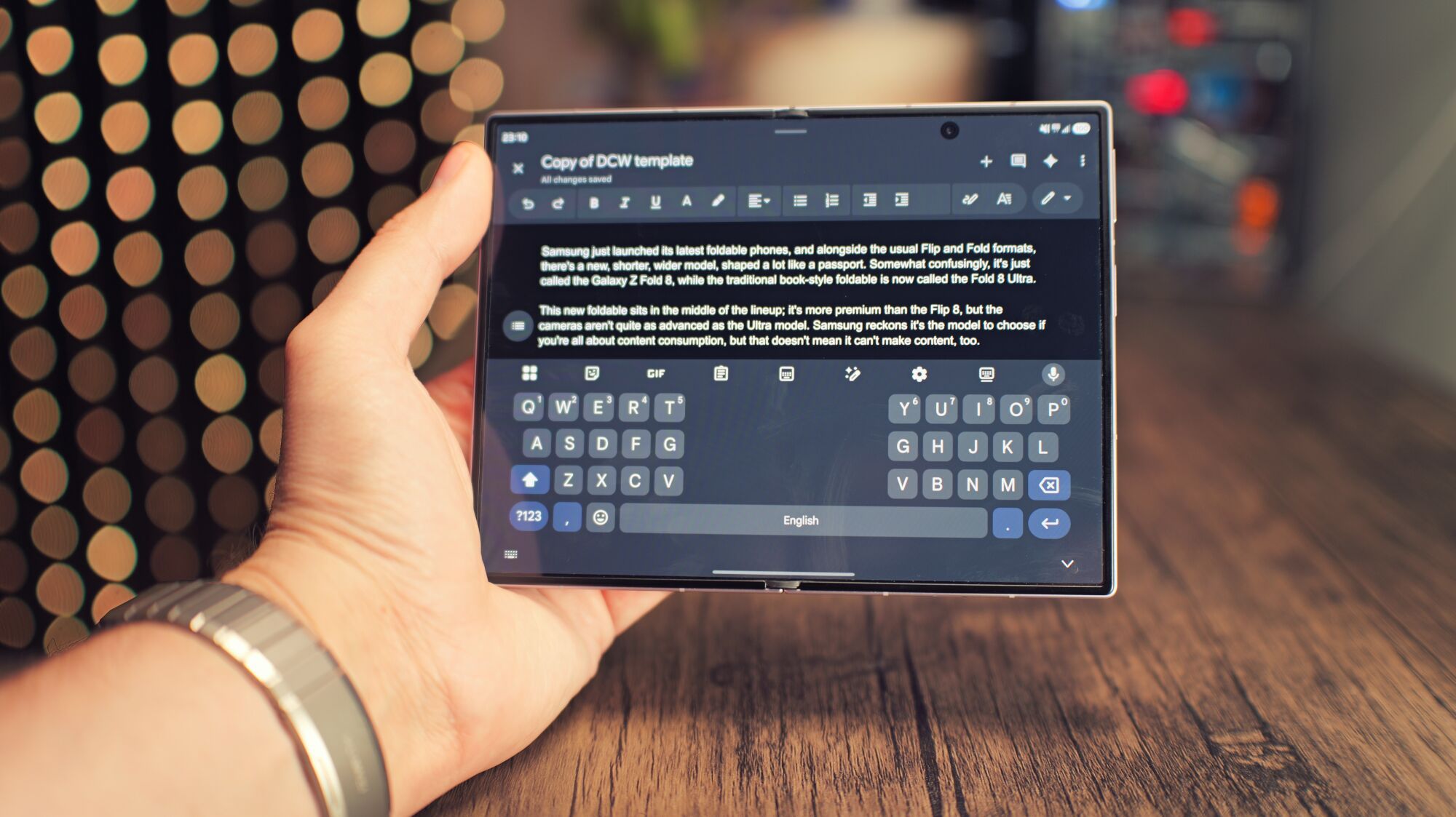 Samsung Galaxy Z Fold 8 folding phone