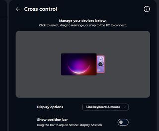 Configuring virtual monitors and devices in Cross Control on the Motorola Smart Connect software