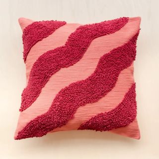 TBCo Cotton Cushion Cover in Textured Magenta Wave