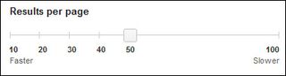 Google Results Per Page Bar