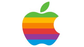 Apple 1977 logo on white background