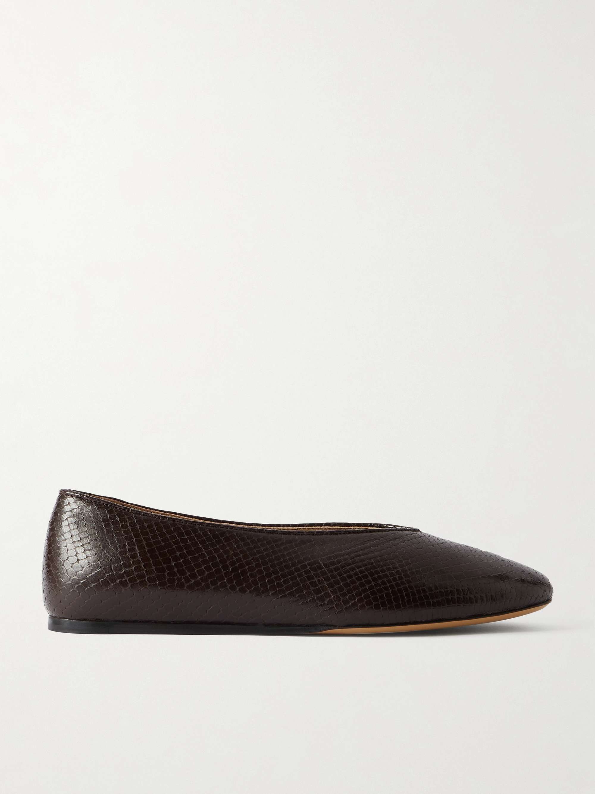 Le Monde Beryl, Regency snake-effect leather ballet flats