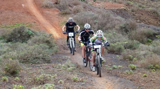 Valentin Huerta Garcia leads a group of three