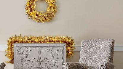 Martha Stewart gold Christmas decorations for Wayfair