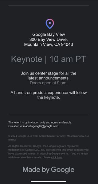 Made by Google event invite