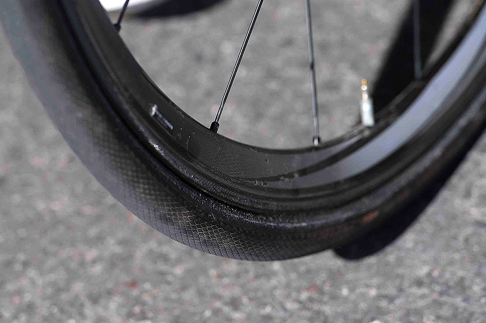 Tires melting in the stage 5 heat that was 47 degrees Celsius during stage 5