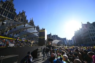 The 2022 Tour of Flanders sign-on in the centre of Antwerp