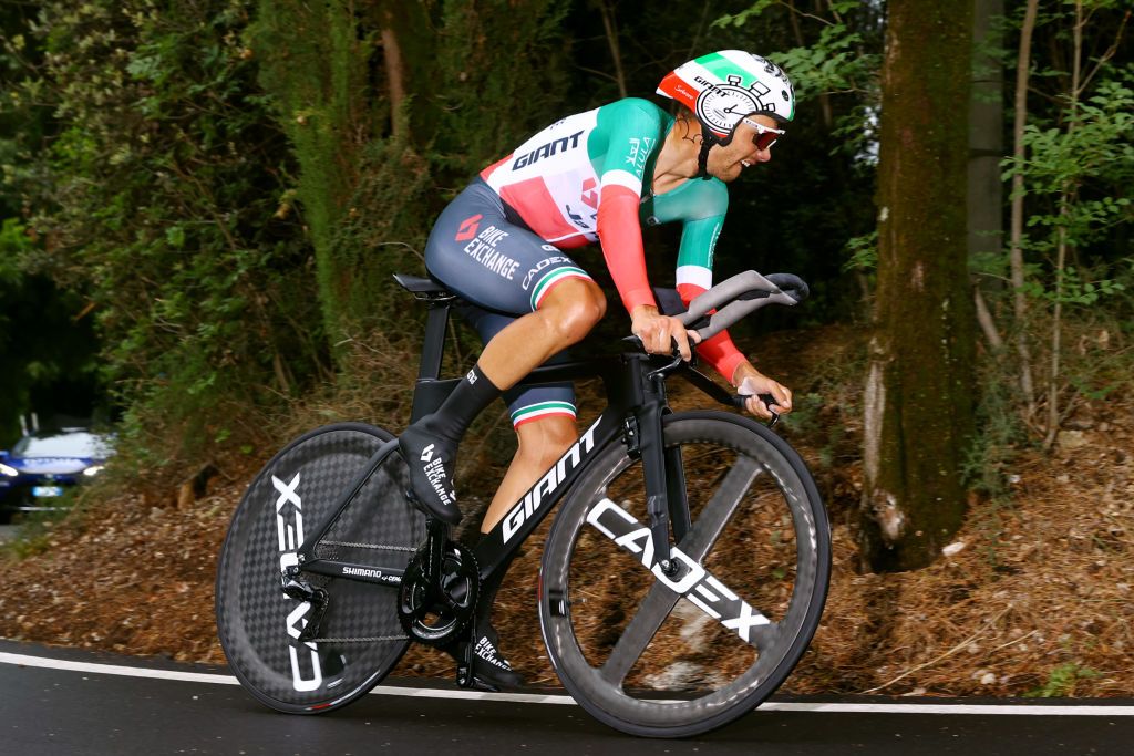 VERONA ITALY MAY 29 Matteo Sobrero of Italy and Team BikeExchange Jayco sprints during the 105th Giro dItalia 2022 Stage 21 a 174km individual time trial stage from Verona to Verona ITT Giro WorldTour on May 29 2022 in Verona Italy Photo by Michael SteeleGetty Images
