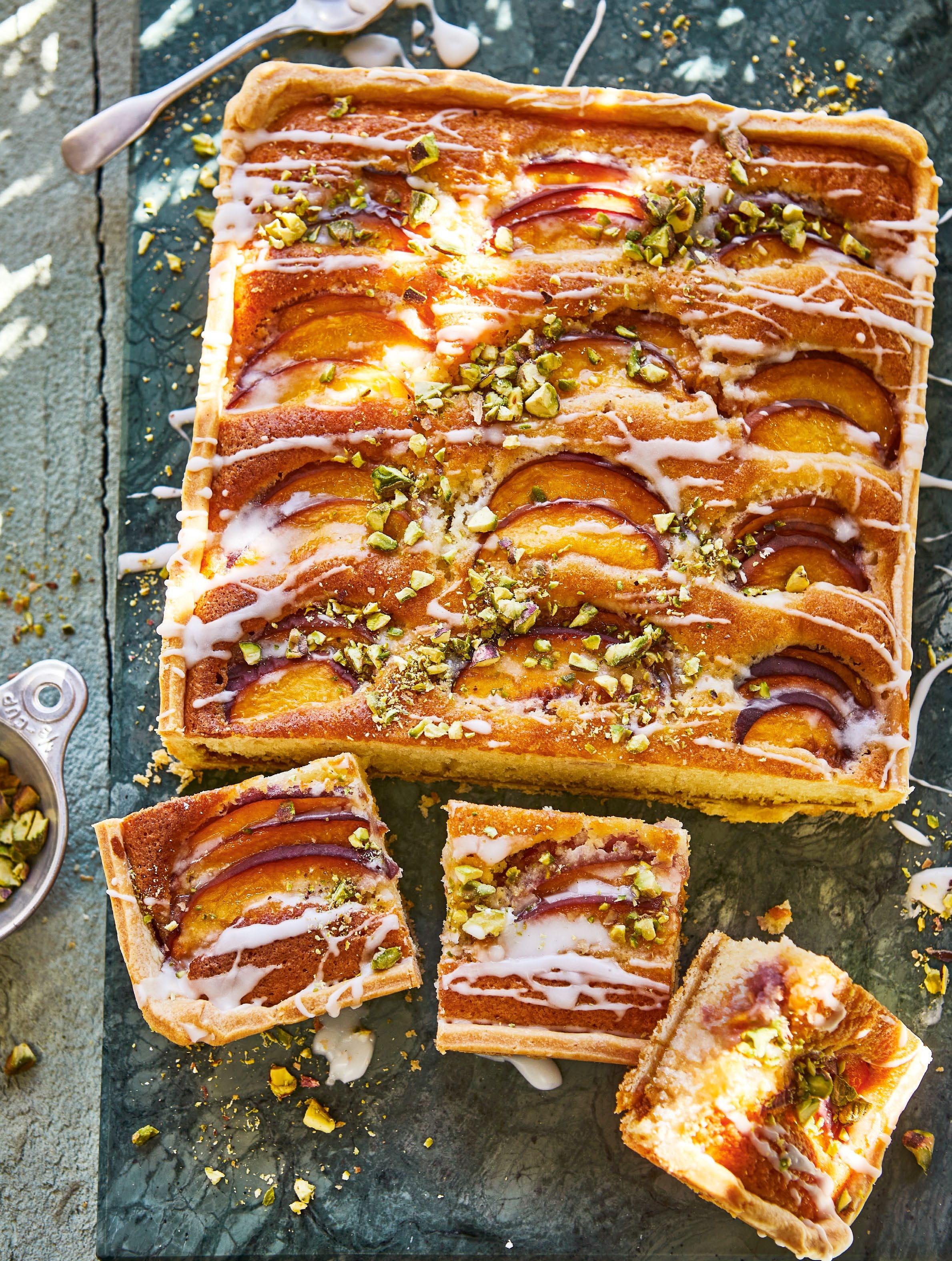 Peach and pistachio