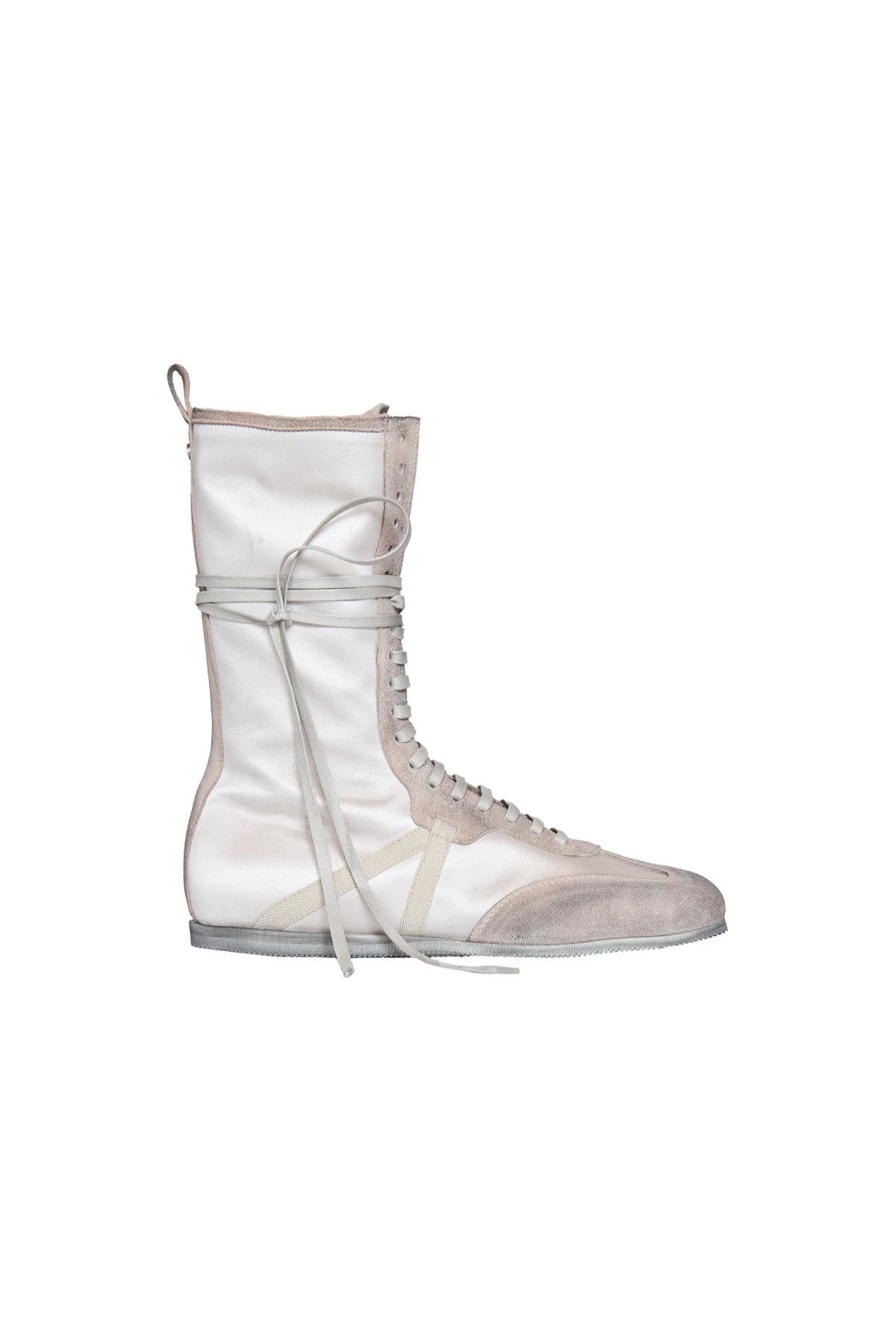 Ann Demeulemeester Fides Soft High-Top Boxing Sneakers White - White / 36