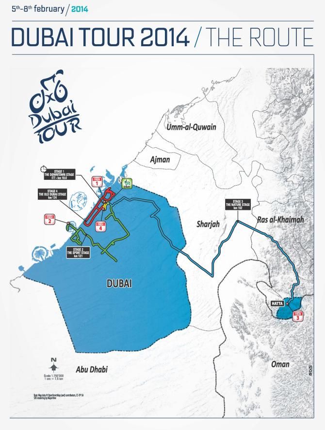 The route map of the 2014 Dubai Tour