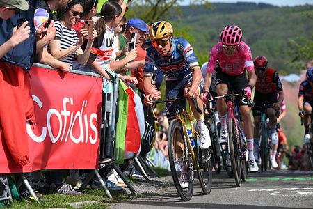 Remco Evenepoel (Soudal-QuickStep) couldn't make an impact at Li&egrave;ge-Bastogne-Li&egrave;ge, his fourth race back from a long injury layoff