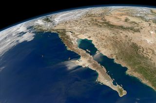 Baja California is seen under clear skies in this image taken by NASA's Aqua satellite on Nov. 27, 2011.