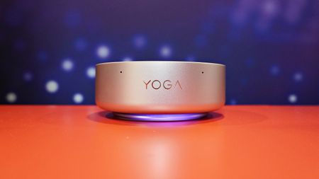 The Lenovo Yoga Mini i mini PC on a table