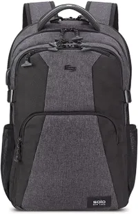 Solo New York Depart TSA Laptop USB Charging Port, Water Resistant Travel Backpack, Grey/Black, Large:&nbsp;was $59.99, now $38.29 at Amazon (save $21)