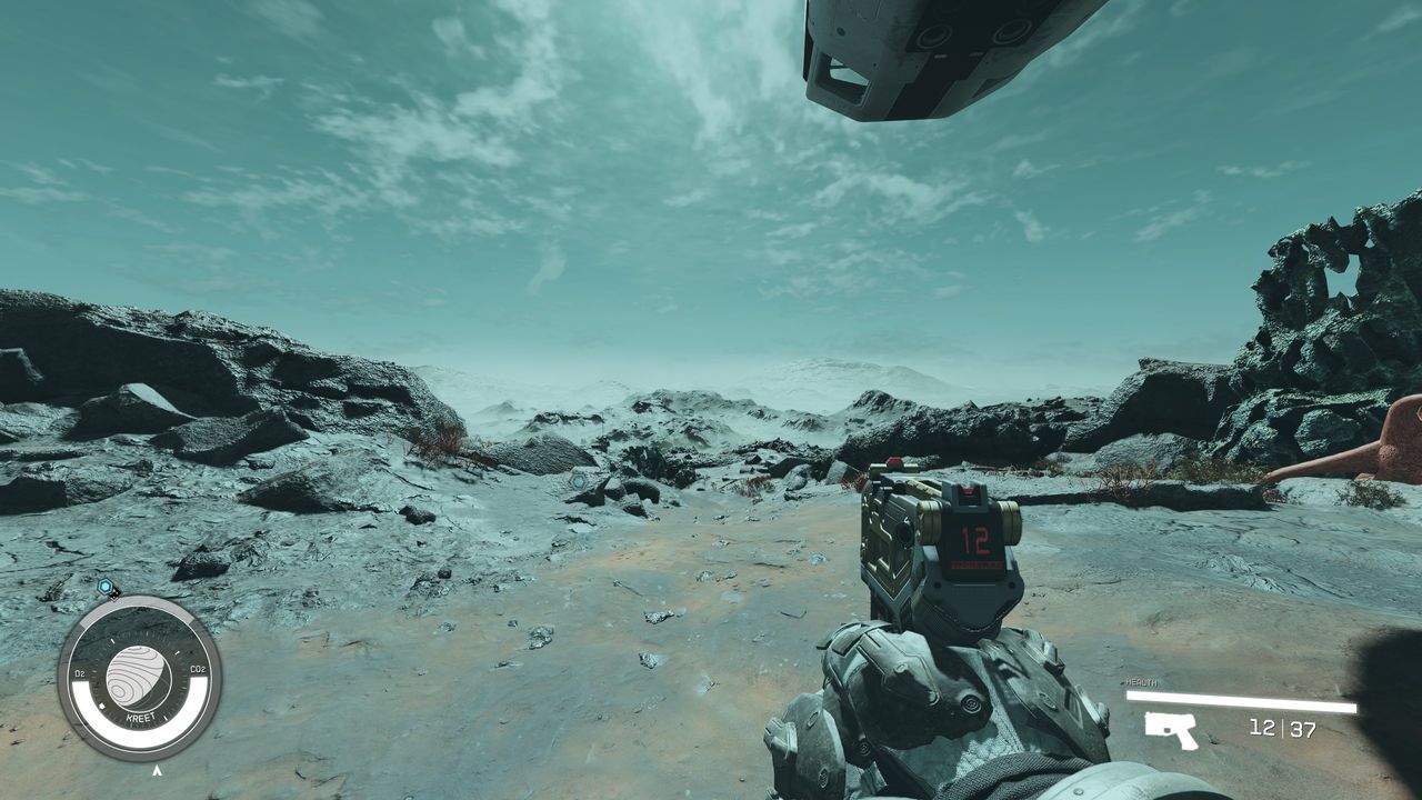 Starfield in first-person with an FOV of 120.