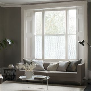 Living room windows with window film