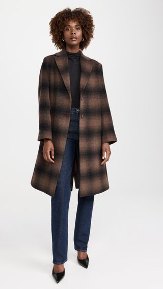 Shadow Plaid Car Coat