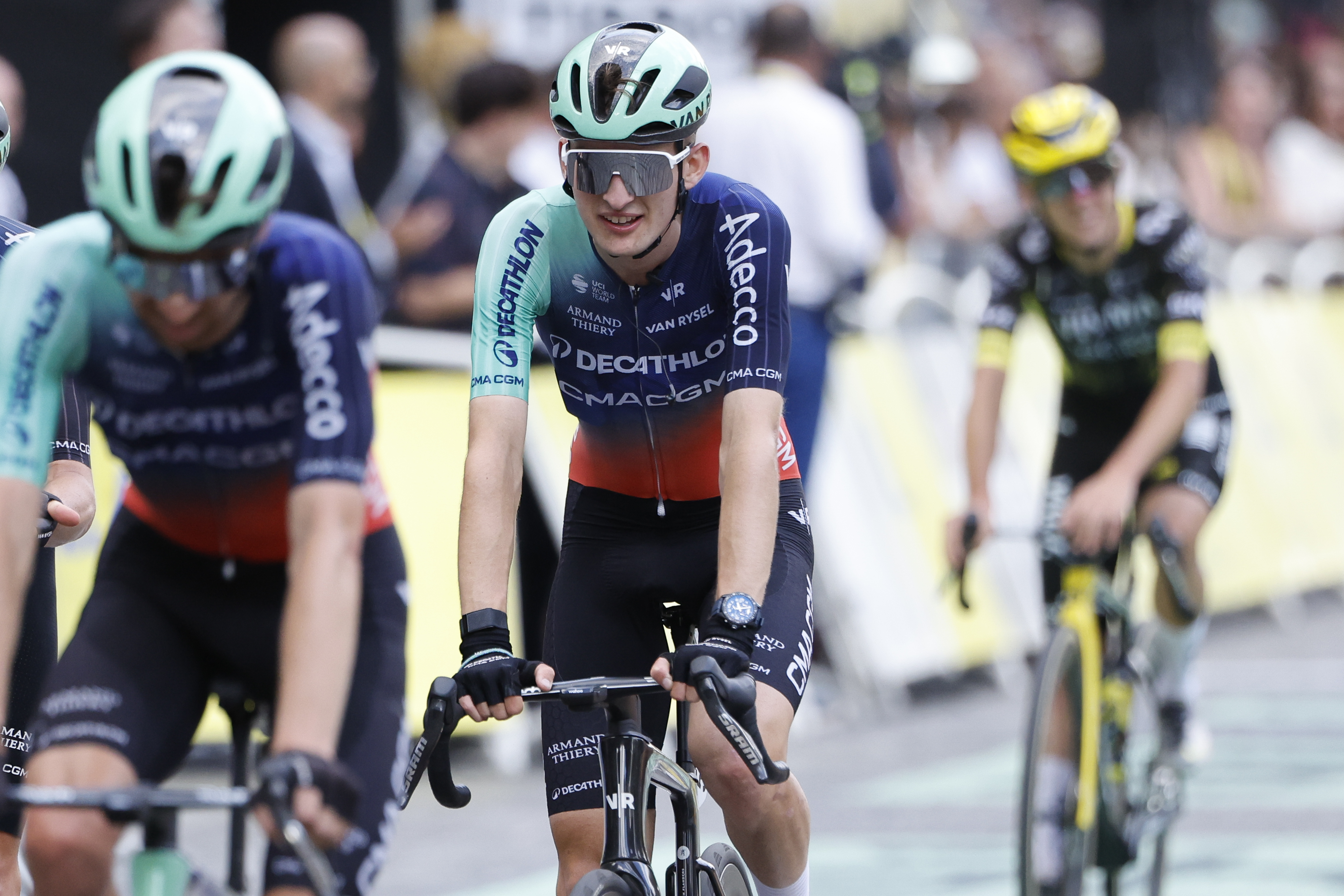 PARIS, FRANCE - JULY 26: Paul Seixas of France and Decathlon CMA CGM crosses the finish line of Stage 21 of the 113th Tour de France 2026, final stage of 88,7 km between Paris Champs Elysees and Paris Champs Elysees on July 26, 2026 in Paris, France. (Photo by Jean Catuffe/Getty Images)