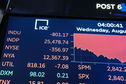 A screen at the New York Stock Exchange