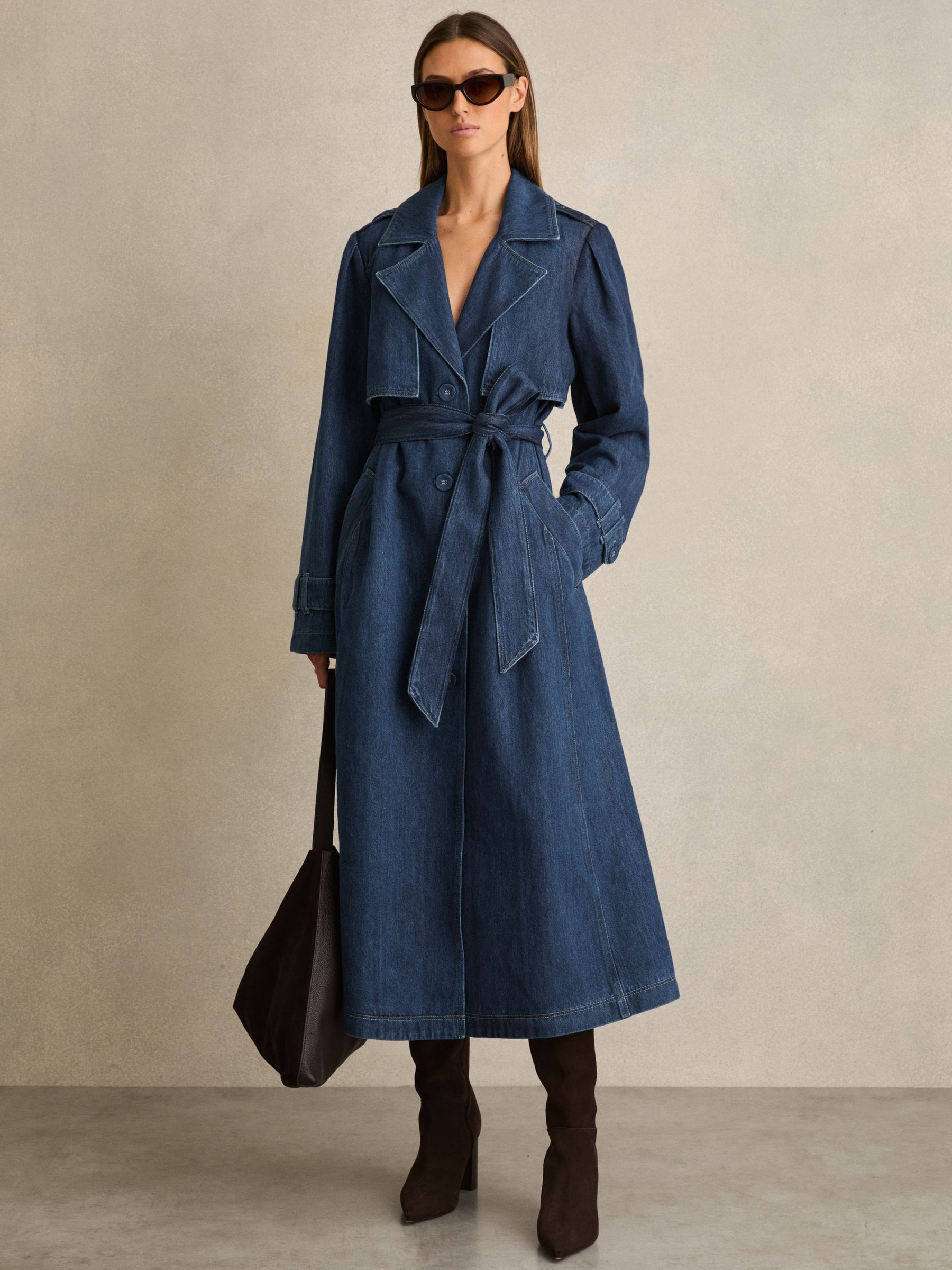 Paige Denim Trench Coat in Blue