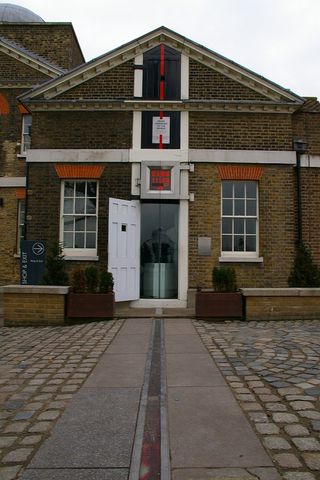 The prime meridian at the Royal Observatory at Greenwich.