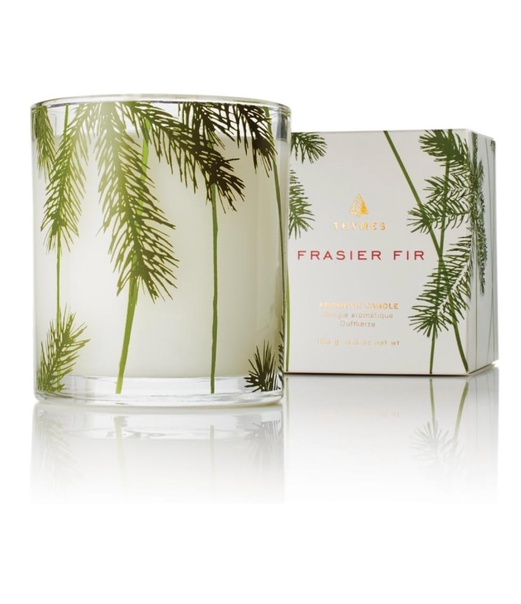 Thymes Frasier Fir Pine Needle Candle &amp;ndash; Holiday Candles for Home Scented With Notes of Crisp Siberian Fir, Cedarwood &amp;amp; Sandalwood &amp;ndash; Christmas Decor &amp;ndash; Christmas Gifts for Women &amp;amp; Men (6.5 Oz)