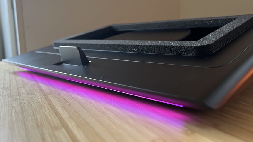 Front of Razer Laptop Cooling Pad with purple RGB switched on