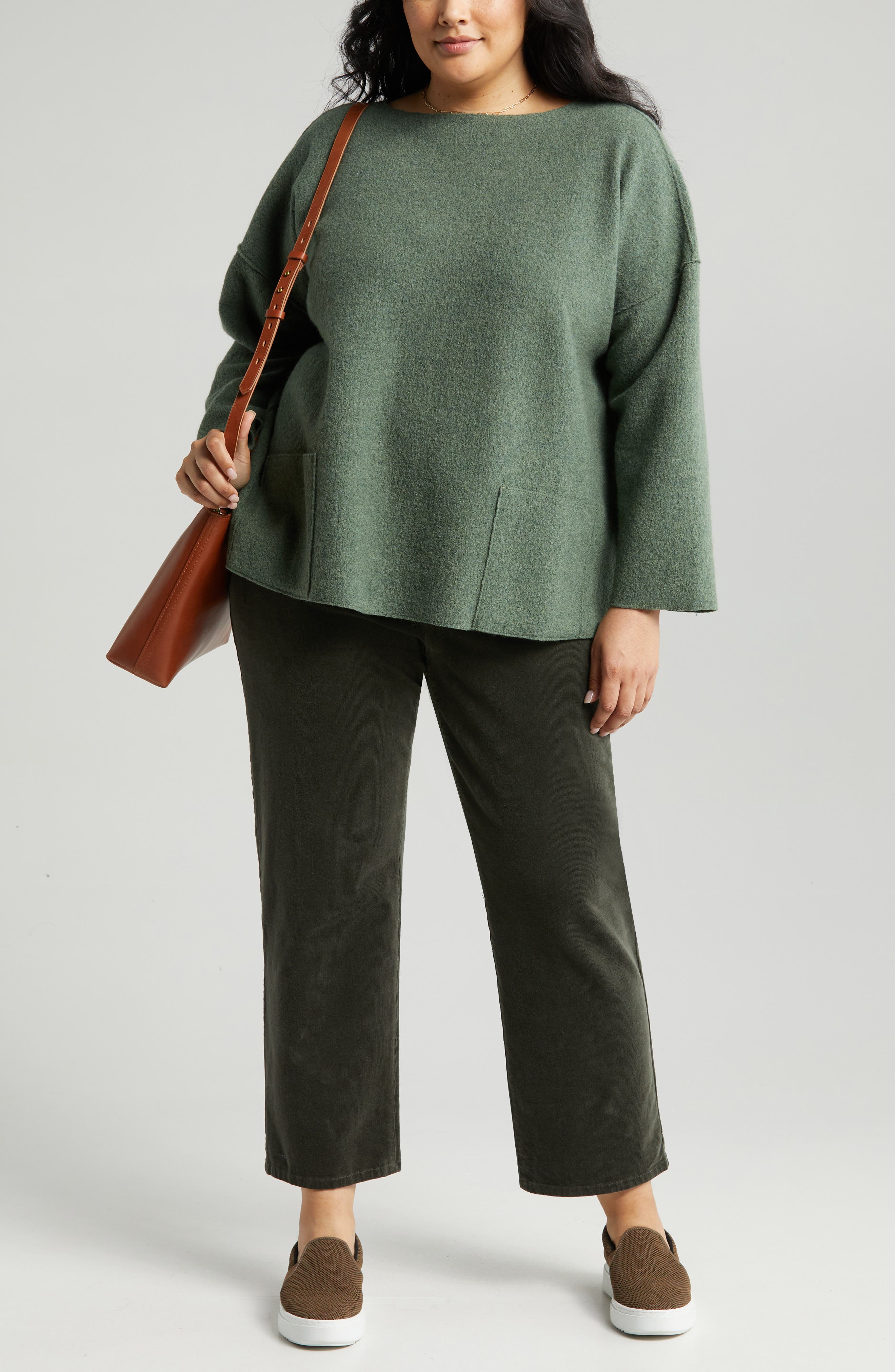 Bateau Neck Boiled Wool Sweater